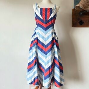 Maeve Anthropologie Striped Vintage-Style Dress - Size 6